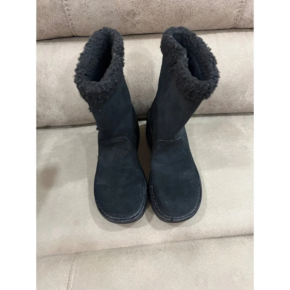 American Eagle Women's Haile Boots  8 Black Good Suede Faux‎ Fur Zipper